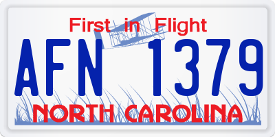 NC license plate AFN1379