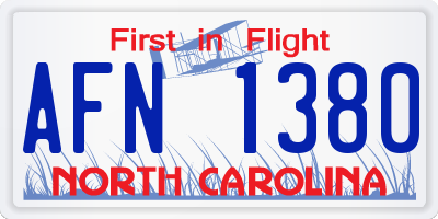 NC license plate AFN1380