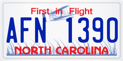 NC license plate AFN1390