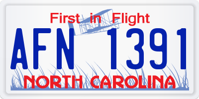 NC license plate AFN1391