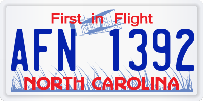 NC license plate AFN1392