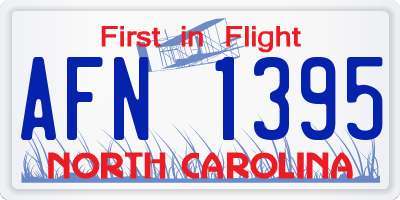 NC license plate AFN1395