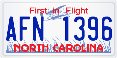 NC license plate AFN1396