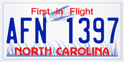 NC license plate AFN1397