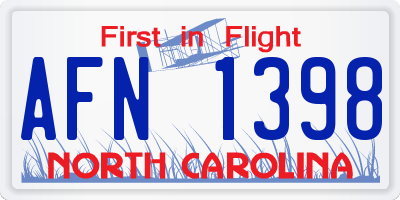 NC license plate AFN1398