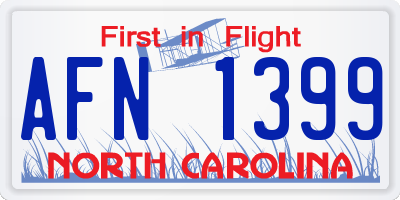 NC license plate AFN1399