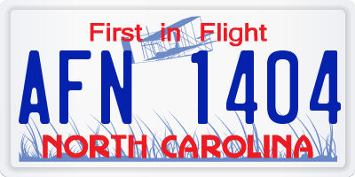NC license plate AFN1404