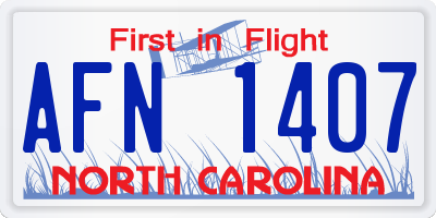 NC license plate AFN1407