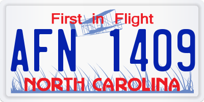 NC license plate AFN1409