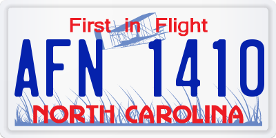 NC license plate AFN1410