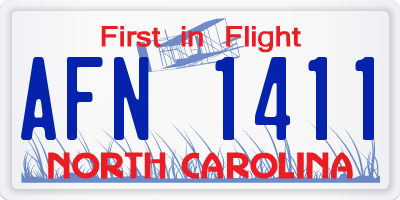 NC license plate AFN1411