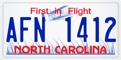 NC license plate AFN1412