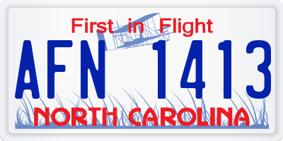 NC license plate AFN1413
