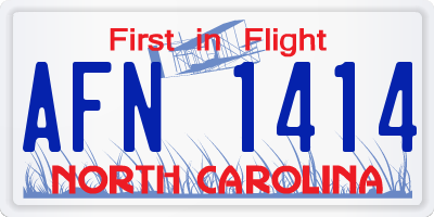 NC license plate AFN1414