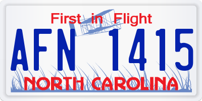 NC license plate AFN1415
