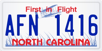 NC license plate AFN1416