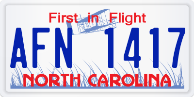 NC license plate AFN1417