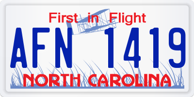 NC license plate AFN1419