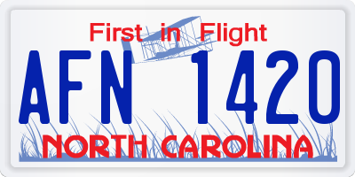NC license plate AFN1420