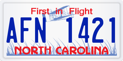 NC license plate AFN1421
