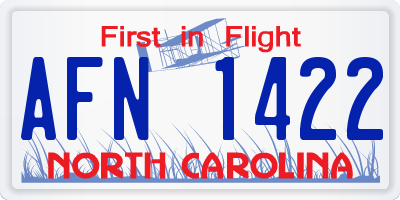 NC license plate AFN1422