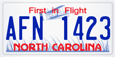 NC license plate AFN1423
