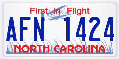 NC license plate AFN1424