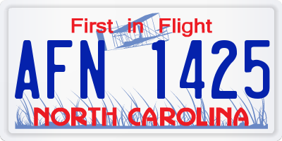 NC license plate AFN1425