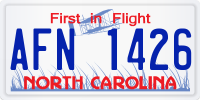 NC license plate AFN1426