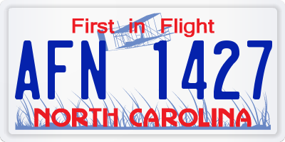 NC license plate AFN1427