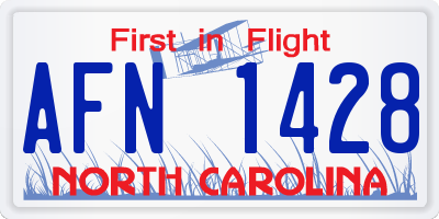 NC license plate AFN1428