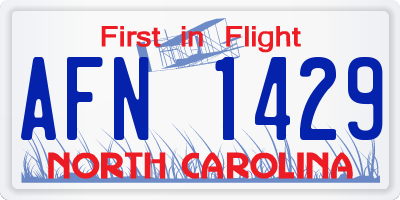 NC license plate AFN1429
