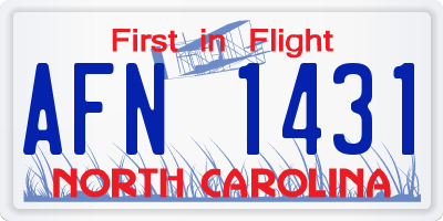 NC license plate AFN1431