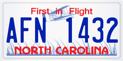 NC license plate AFN1432
