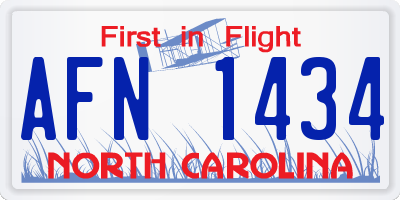 NC license plate AFN1434