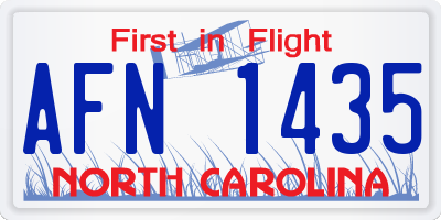 NC license plate AFN1435