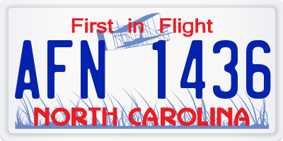 NC license plate AFN1436