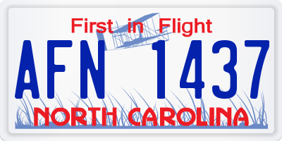 NC license plate AFN1437