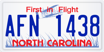 NC license plate AFN1438
