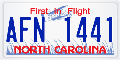 NC license plate AFN1441