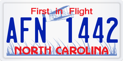NC license plate AFN1442