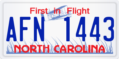 NC license plate AFN1443