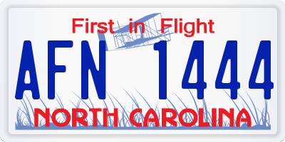 NC license plate AFN1444