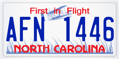 NC license plate AFN1446