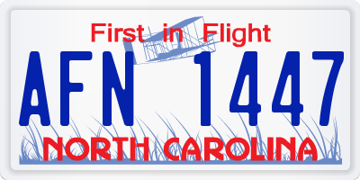 NC license plate AFN1447