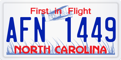 NC license plate AFN1449