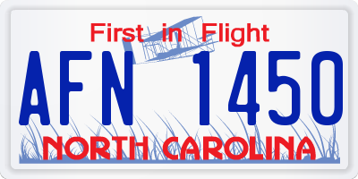 NC license plate AFN1450