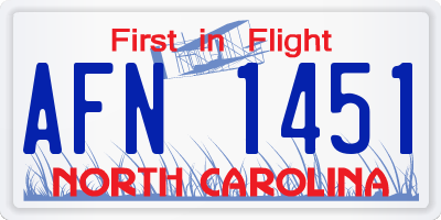 NC license plate AFN1451