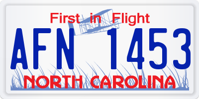 NC license plate AFN1453