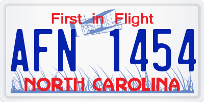 NC license plate AFN1454